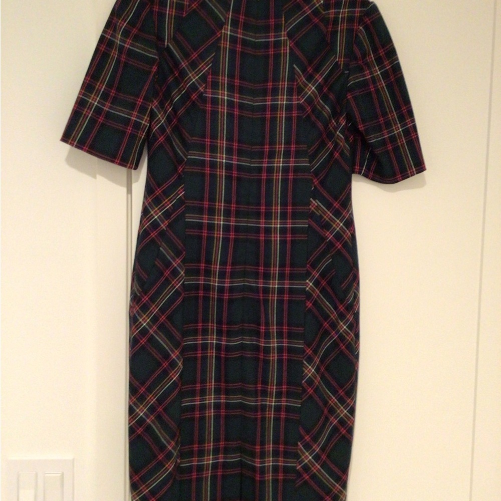 Plaid Dress with Red and Green Pattern
